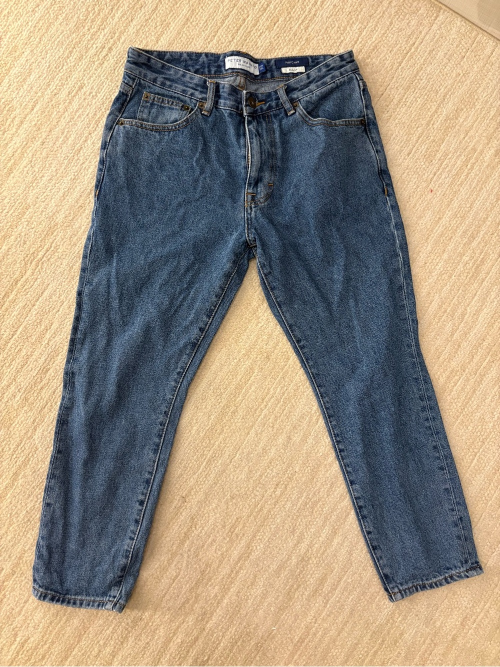 Classic Men's short length Blue Denim Jeans